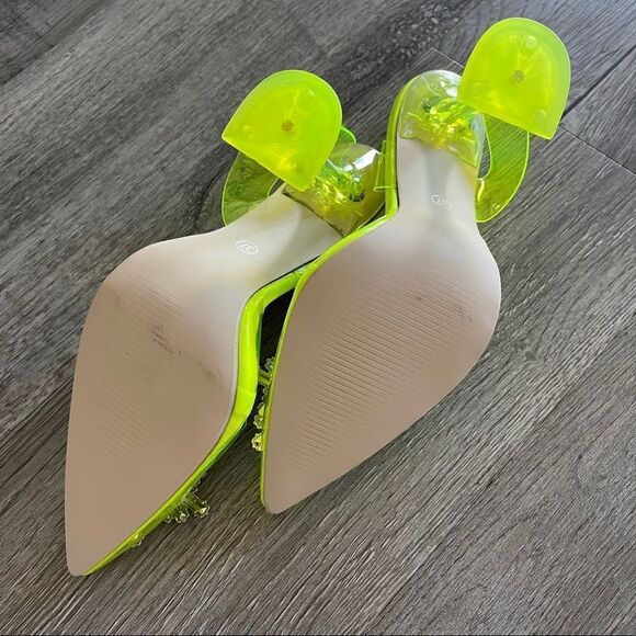 Amina Muaddi Style Rosie Crystal-Embellished Transparent Slingback Pumps - Picture 8 of 10